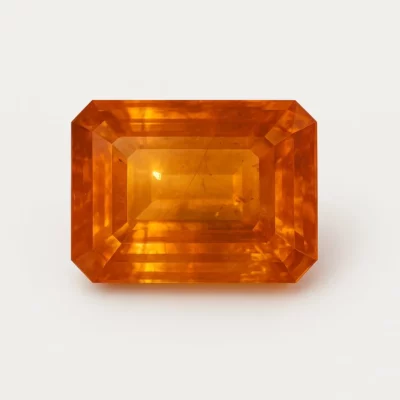 Apatite orange naturelle 21,79 carats taille octogone certifiée ITLGJ