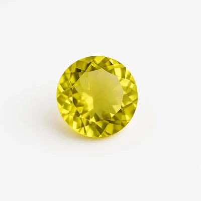 Quartz Lemon naturel 5,40 carats rond brillant – Pierre jaune éclatante