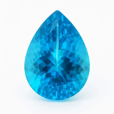 Topaze Bleue Suisse 7.23 carats – Taille poire – Origine Brésil